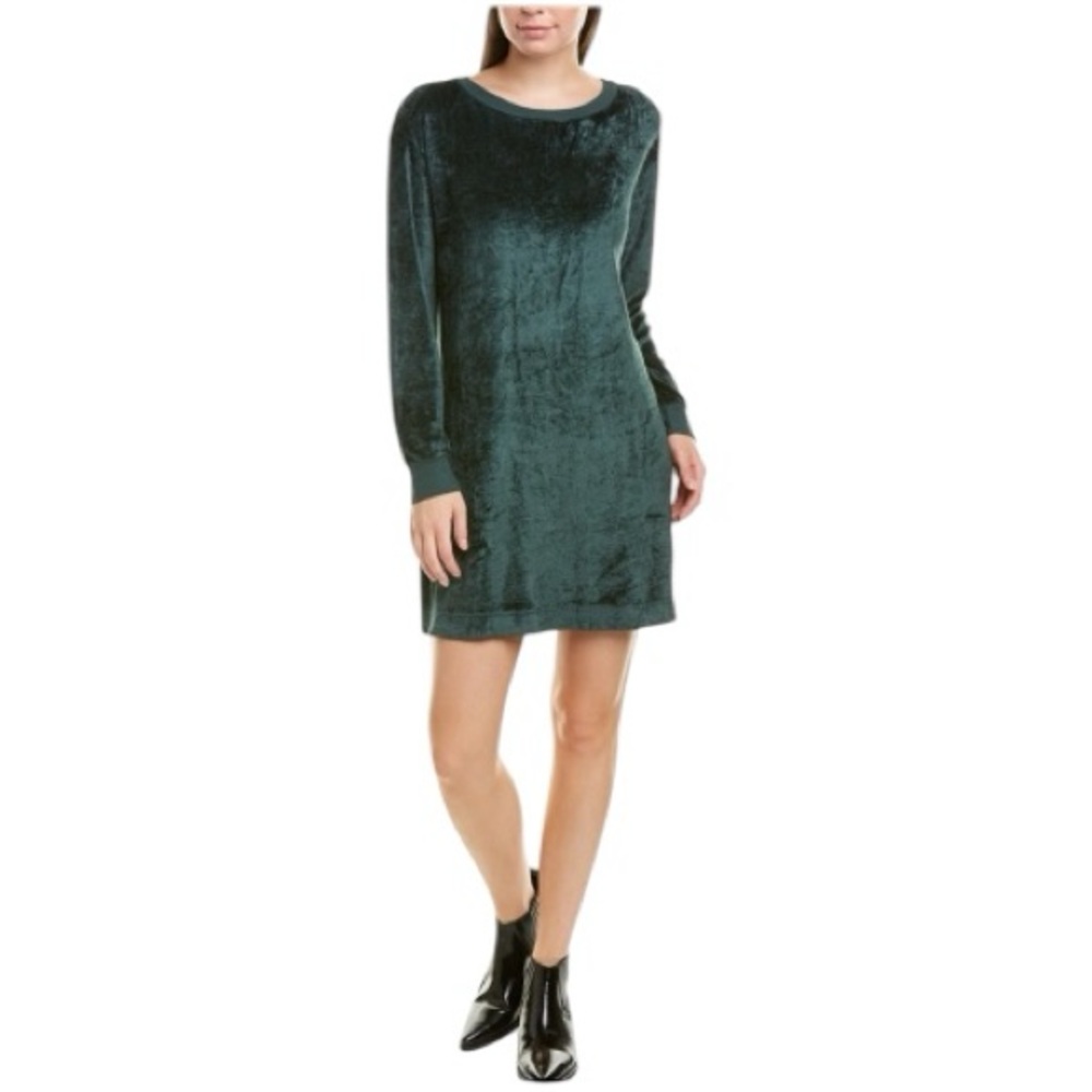 Michael Stars Velvet Terry Green Long Sleeve Mini Dress Size S